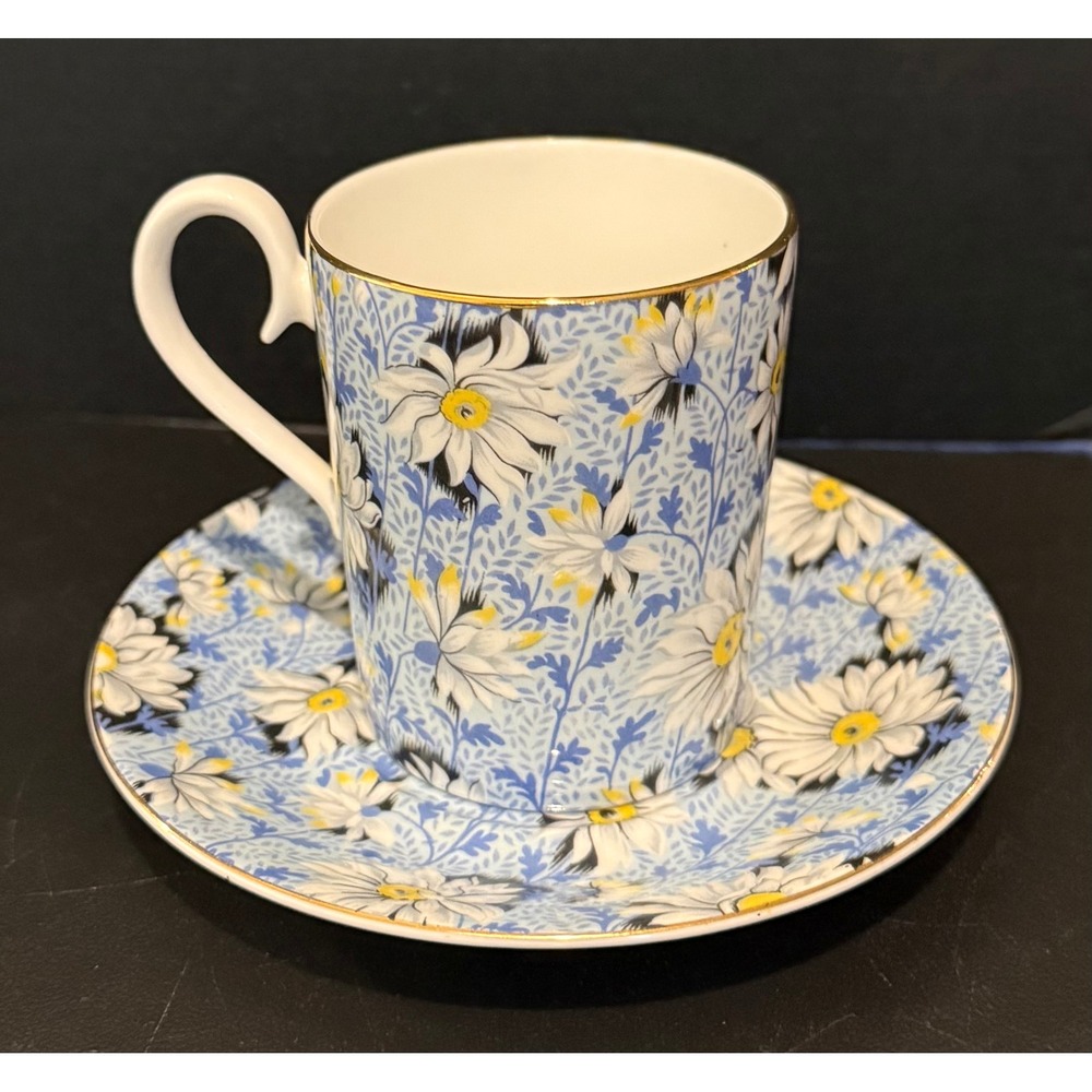 Royal Albert Coffee Tea Cup Saucer Lady Jane Blue White Daisy Bone China England